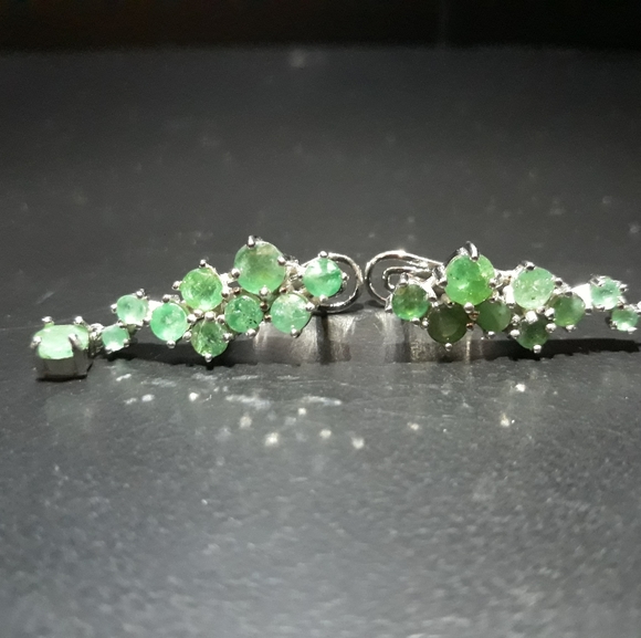 OOAK DESIGNER Jewelry - Emerald Cluster Earrings b5